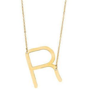 Letter R Pendant necklace in Stainless Steel